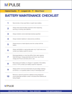 Battery maintenance checklist | M-Pulse